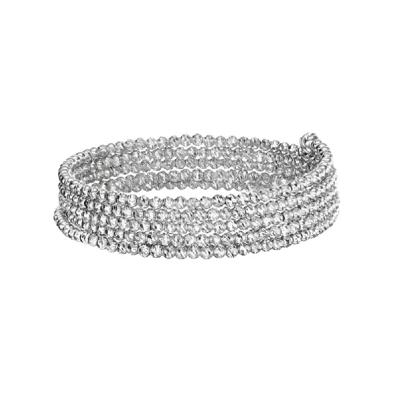 Fashionable stacked bracelets for a layered look with a mix of metals -Platinum Born Limitless Loop Bracelet