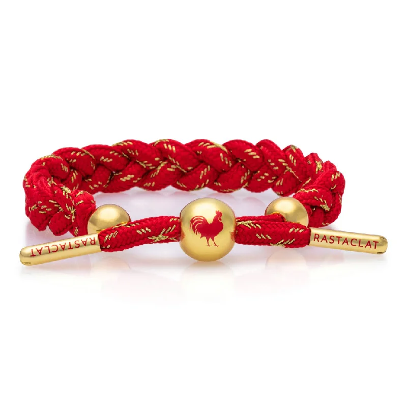 Dainty bracelets with tiny charms for a delicate, feminine accessory choice -Rastaclat Original Hand Braided Lunar New Year (Rooster) Adjustable Bracelet