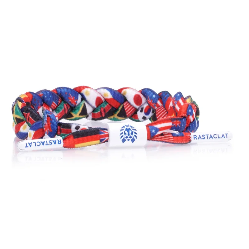 Stackable bracelets with multiple layers for women who love versatile accessorizing -Rastaclat Original Hand Braided Multicolor United Men's Adjustable Bracelet