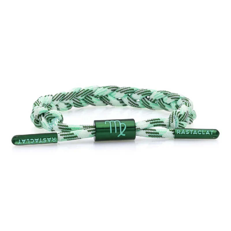 Wide bangles with intricate patterns for a bold, statement-making accessory -Rastaclat Original Hand Braided Zodiac (Virgo) Adjustable Bracelet