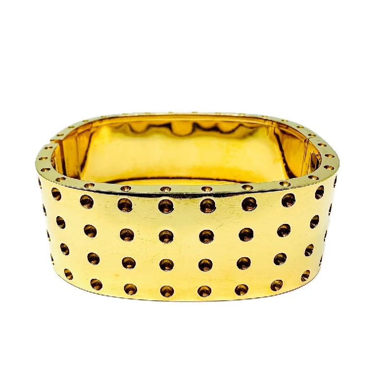 Tennis-style bracelets with sparkling diamonds for a luxurious, glamorous look -Roberto Coin Wide Hinged "Pois Moi" Bracelet