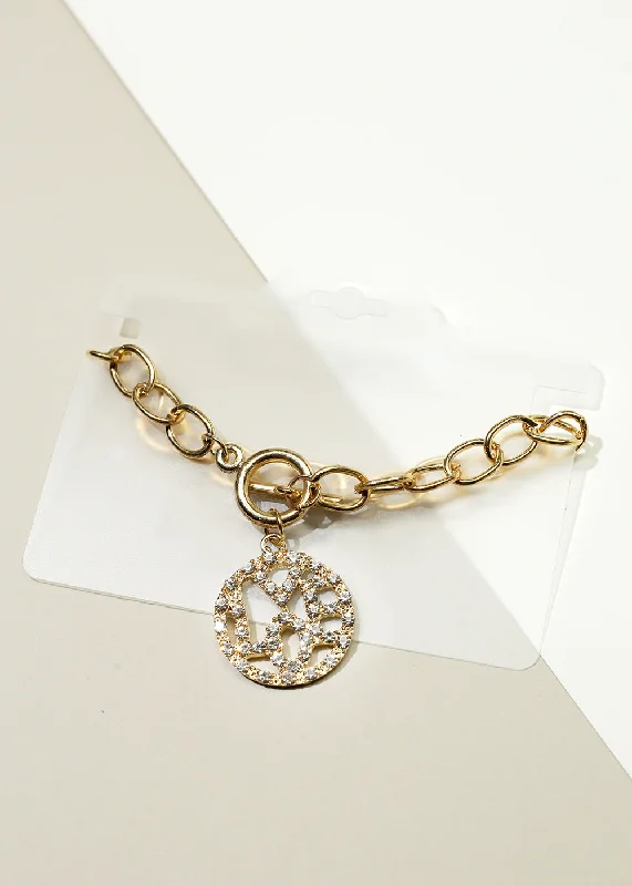 Elegant cuff bracelets with minimalist designs for understated, chic appeal -Sparkly "LOVE" in Circle Bracelet