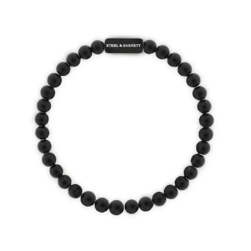 Charming beaded bracelets for women who appreciate casual, boho-style jewelry -Steel & Barnett Men's Black Edition Onyx Bracelet