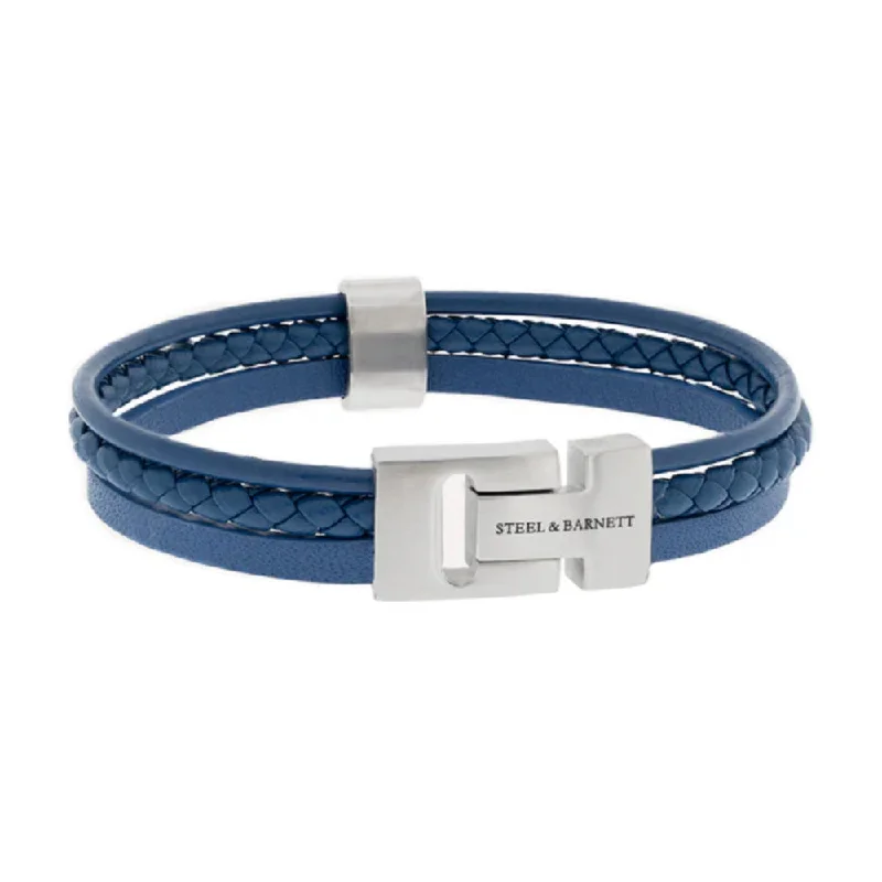 Personalized engraved leather bracelets for a stylish and meaningful accessory -Steel & Barnett Men's Leather "Casual Cole" Bracelet