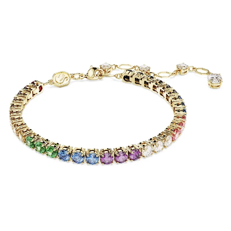 High-end diamond bracelets with luxurious designs for an exclusive, sparkling gift -Swarovski Multicolor Matrix Tennis Bracelet