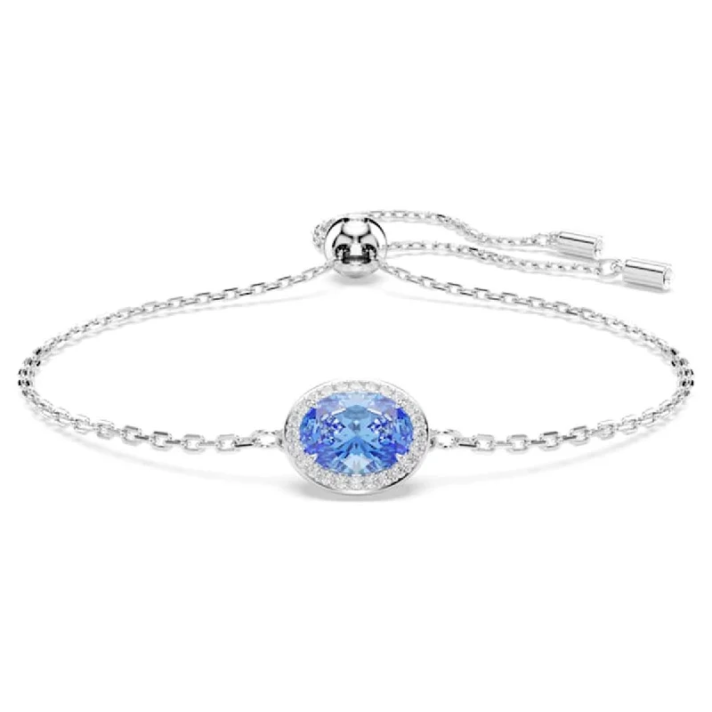 Adjustable bracelets for women with customizable fit for comfort and style -Swarovski Oval Blue Constella Bolo Bracelet