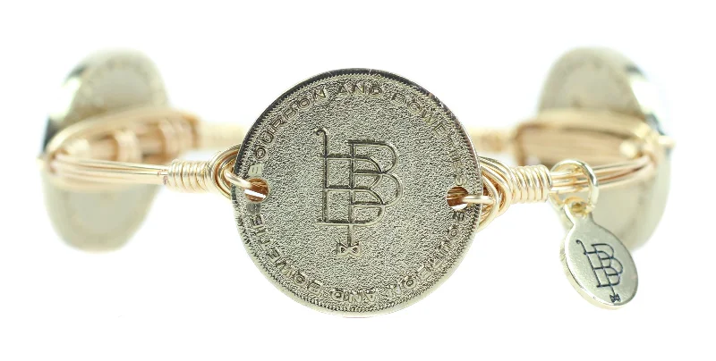 Personalized engraved leather bracelets for a stylish and meaningful accessory -The B&B Signature Coin Bangle Bracelet