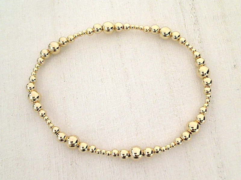 Sparkling tennis bracelets for women seeking a glamorous and chic look -14kt Gold Filled Stretch Bracelet - Style 5 Medium