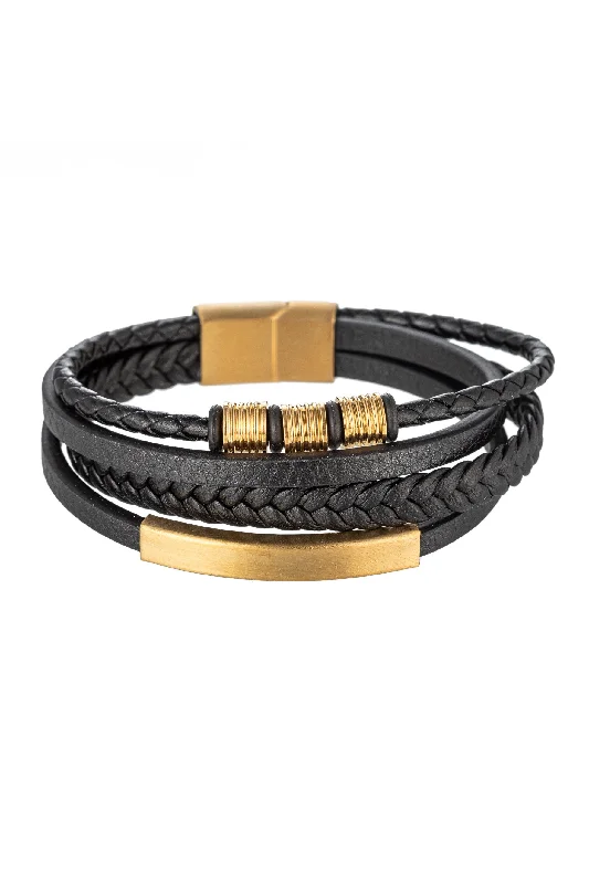 Trendy cuff bracelets with sleek, modern designs for an edgy, fashionable style -Zach Leather Wrap Bracelet